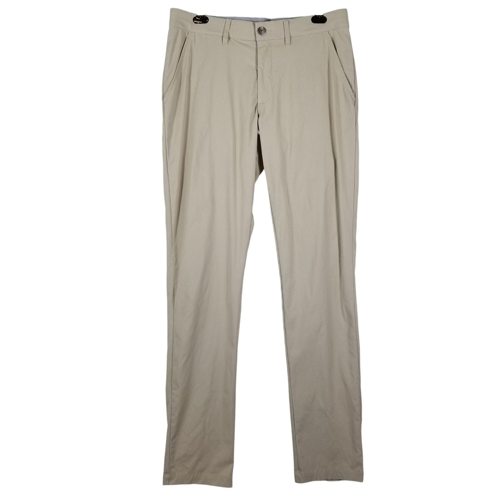 American Tall Mens Chino Pants 34x36 Sand Beige Nylon Spandex Stretch Slim Talls